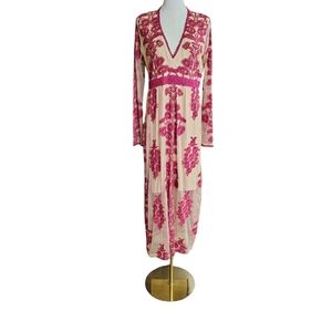 Chicwish Lace Maxi Dress in Pink and Cream